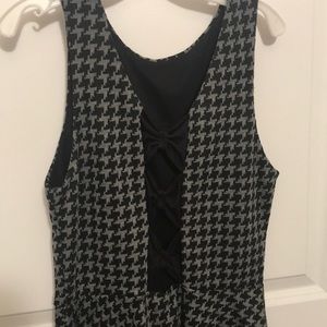 Hounds Tooth Grey and black flare dress small